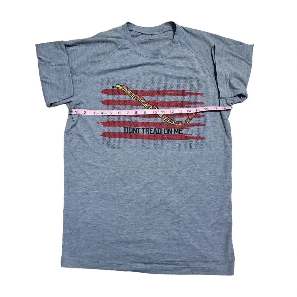 Sport-Tek Grey Dont Tread On Me Tee S Athletic Fit Statement Streetwear Rare - Picture 6 of 7